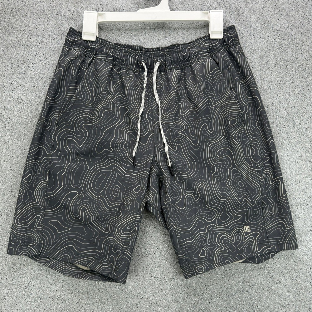 Alaskan Hardgear Duluth Mens M Topographic Print 2-in-1 Performance Shorts Gray
